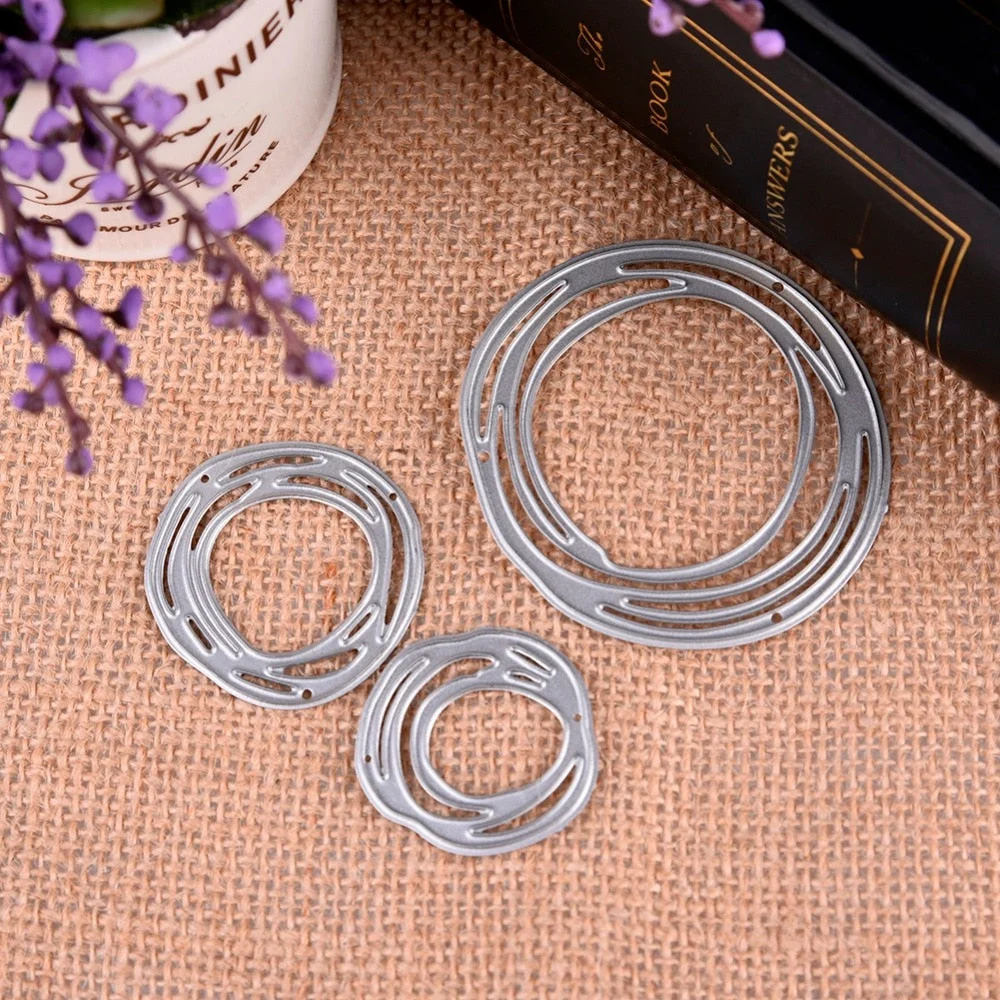 Annulus Decoration 3pcs Metal Circle Ring Cutting Dies Mold Scrapbook Embossing Paper Craft Knife Mould Stencil Stamps and Dies
