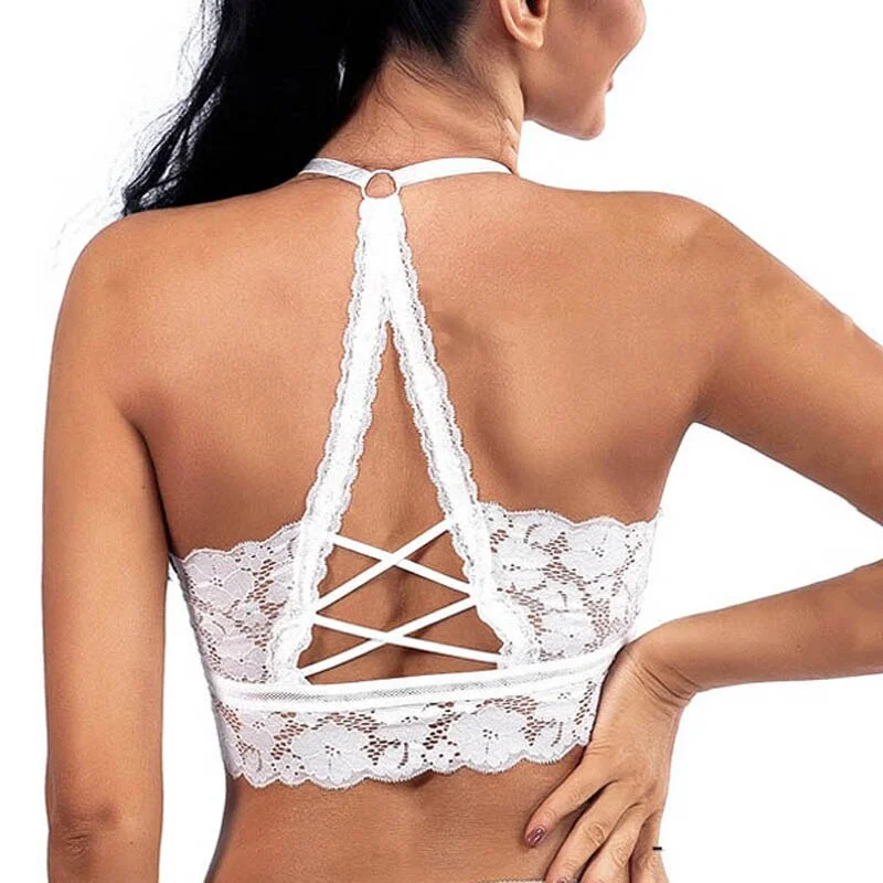 CINOON New Arrival Women Bralette Solid Color Beauty Back Lace Underwear Sexy Vest Female Add pad Wireless Bra Seamless Lingerie