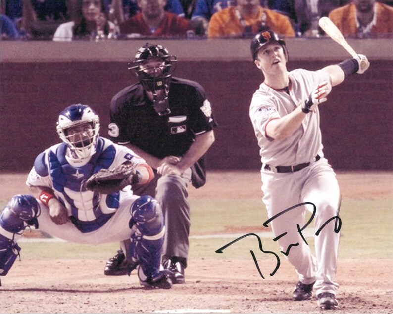 Buster Posey Signed Autographed Glossy 8x10 Photo Poster painting San Francisco Giants - COA Matching Holograms