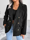 Fashion Solid Color Lapel Collar Buttoned Simple Blazers