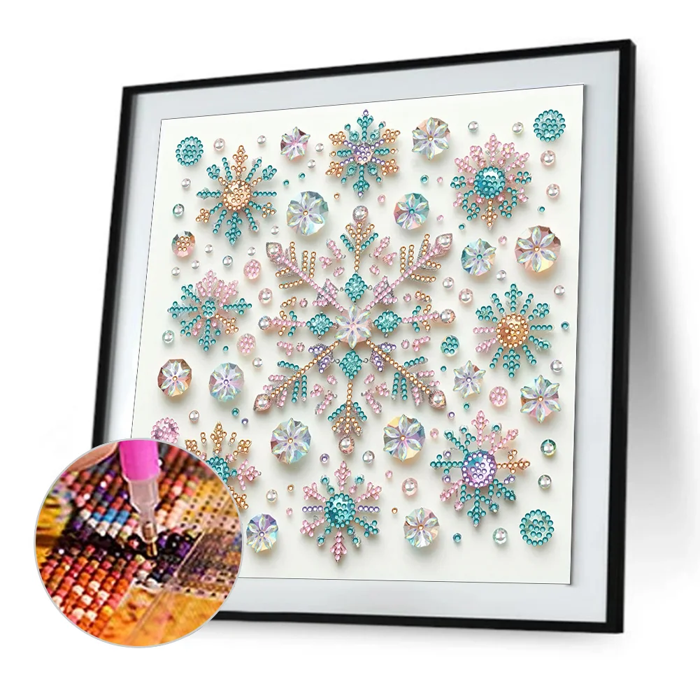 Snowflake1 - Partial Special Shaped Drill Diamond Painting Kits (Canvas|30*30cm)