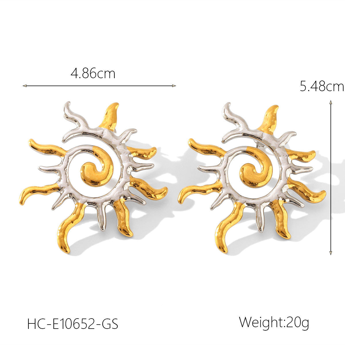 Gold And Silver Color Matching Geometric Stainless Steel Earrings For Women Niche Titanium Steel Earrings