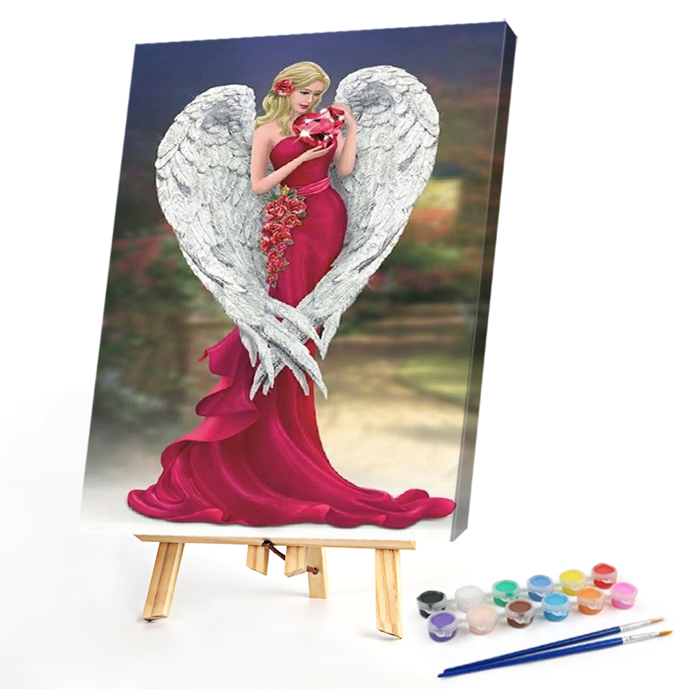 

40*60CM - Paint By Numbers - Angel in Red Dress (Big Size), 501 Original