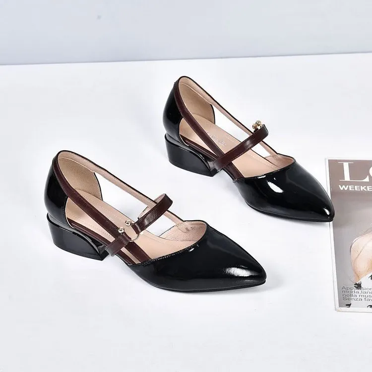 Women Summer Casual Genuine Leather Low Heel Shoes