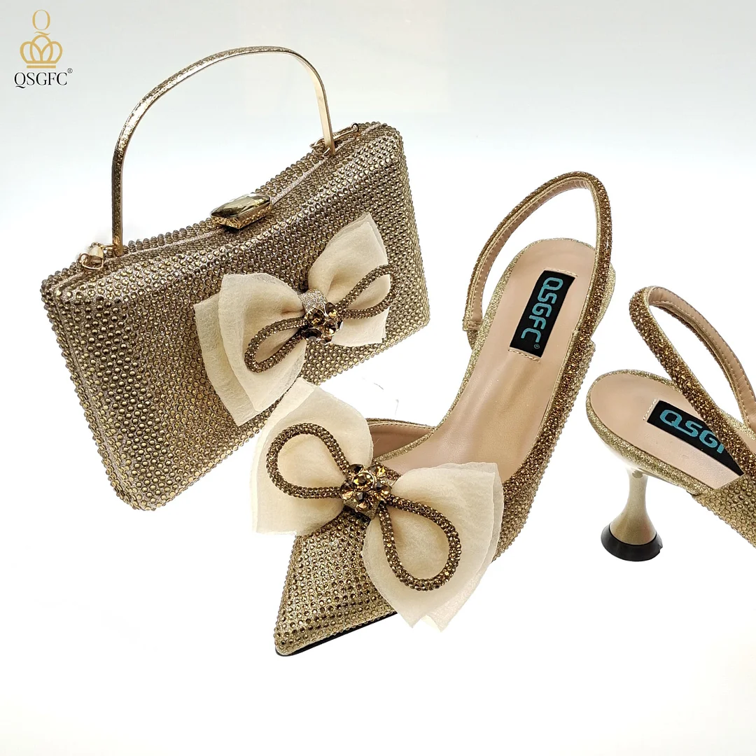 The latest INS Style Shoes And Bags To Match With Beautiful And Noble Ladies Shoes And Bag Decorated With Large Bows Party Shoes