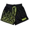 Unisex Flame Print Mesh Fitness Athletic Shorts by Inlyline