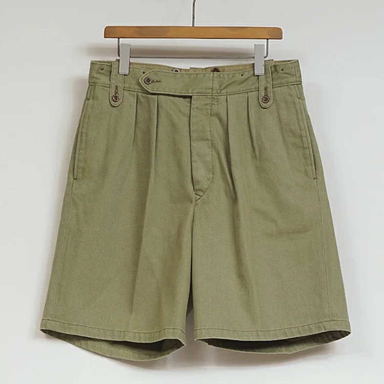 Vintage Classic Light Green Twill Shorts