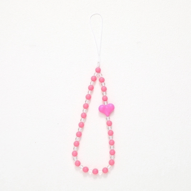 Sweet Heart Shape Beaded Beaded Bag Pendant Mobile Phone Chain