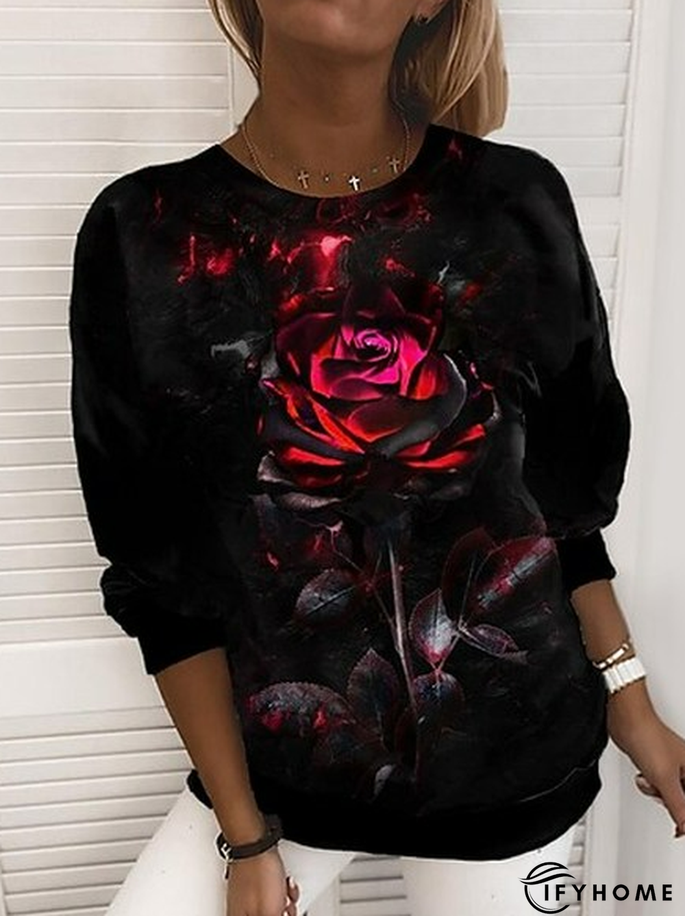 Loose Casual Floral Sweatshirt | IFYHOME