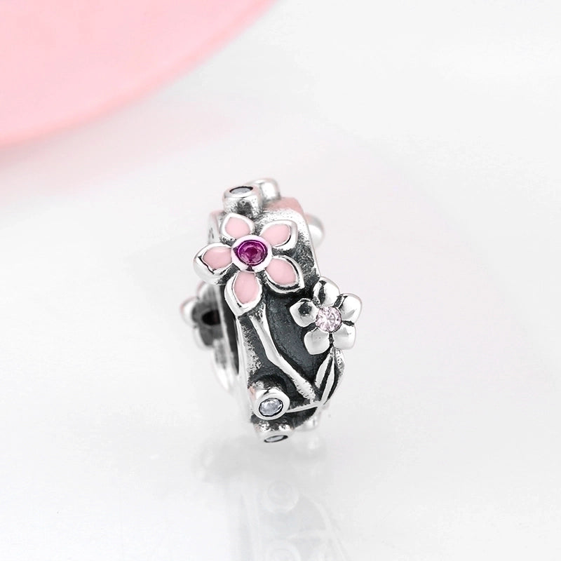 Original Design Minimalist Flower Petal Sterling Silver Inlay Zircon Jewelry Accessories