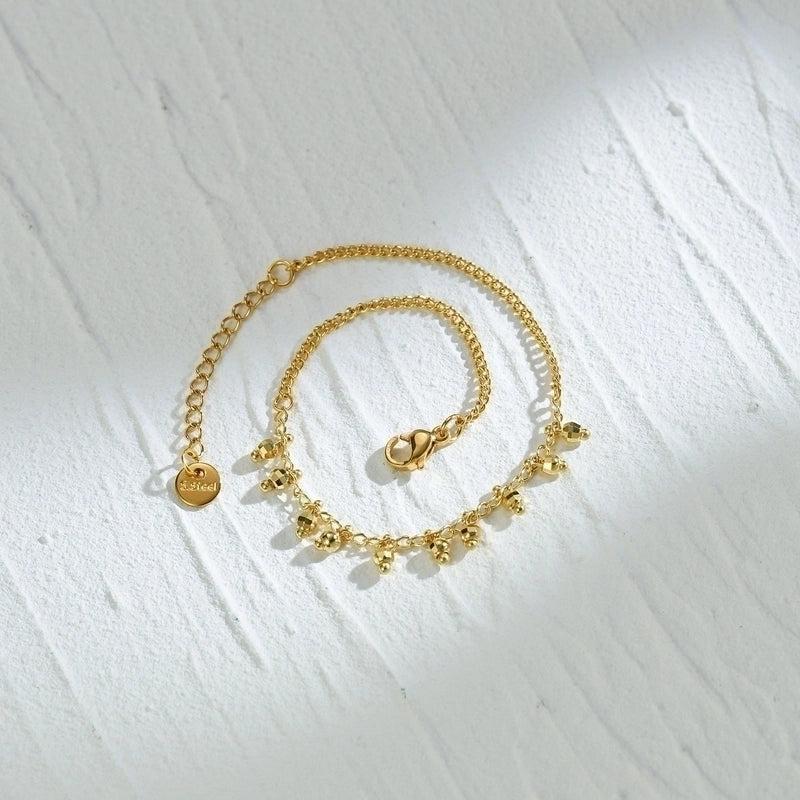 304 Stainless Steel 18K Gold Plated Fashion Beaded Plating Round Bracelets