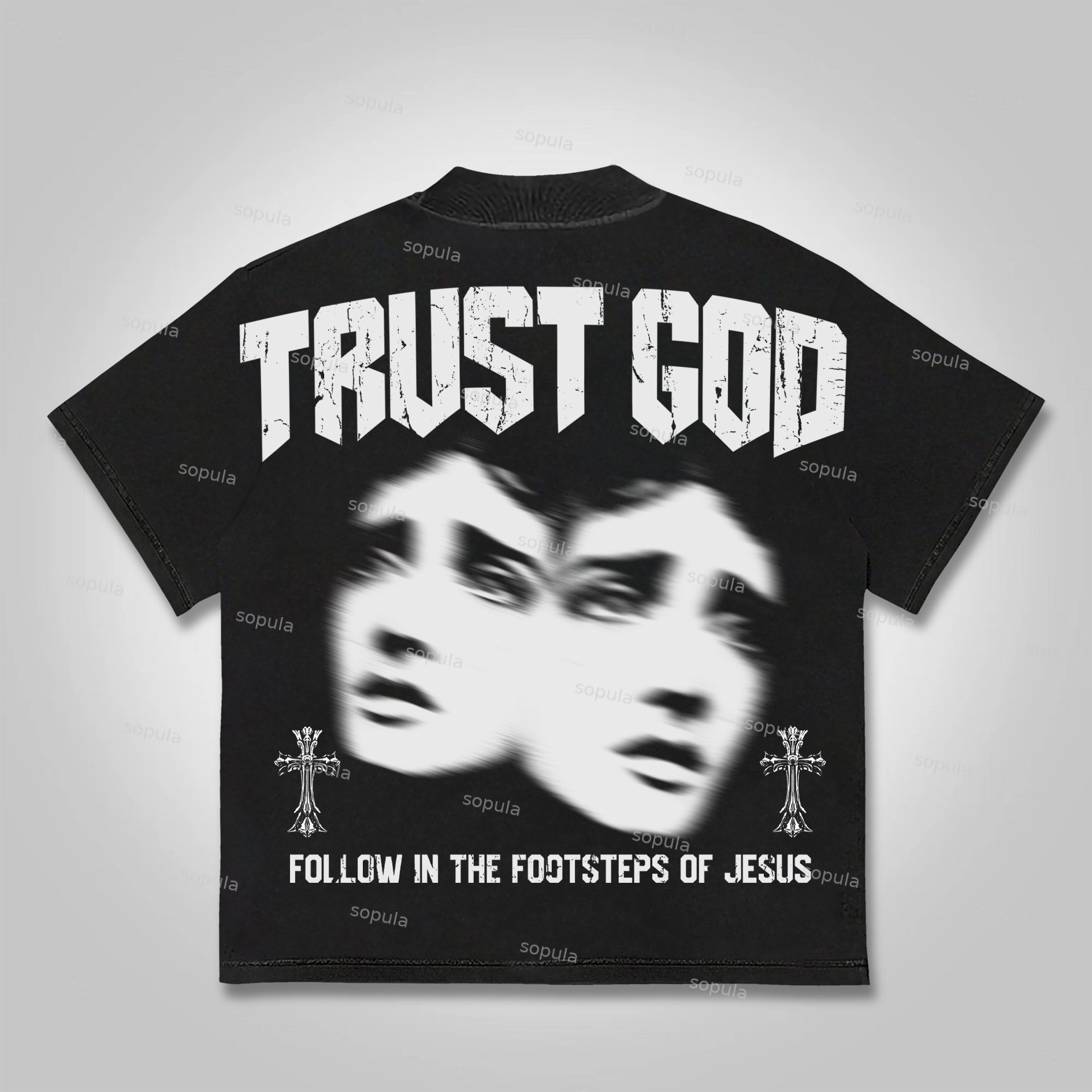 Sopula Trust God Figure Figures Cotton T-Shirt - SOPULA