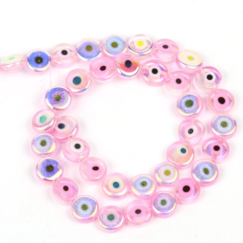 New 6/8/10mm Multi-Color Flat Devil Eye DIY Bracelet Accessories Semi-Finished Products In Stock Mixed Batch