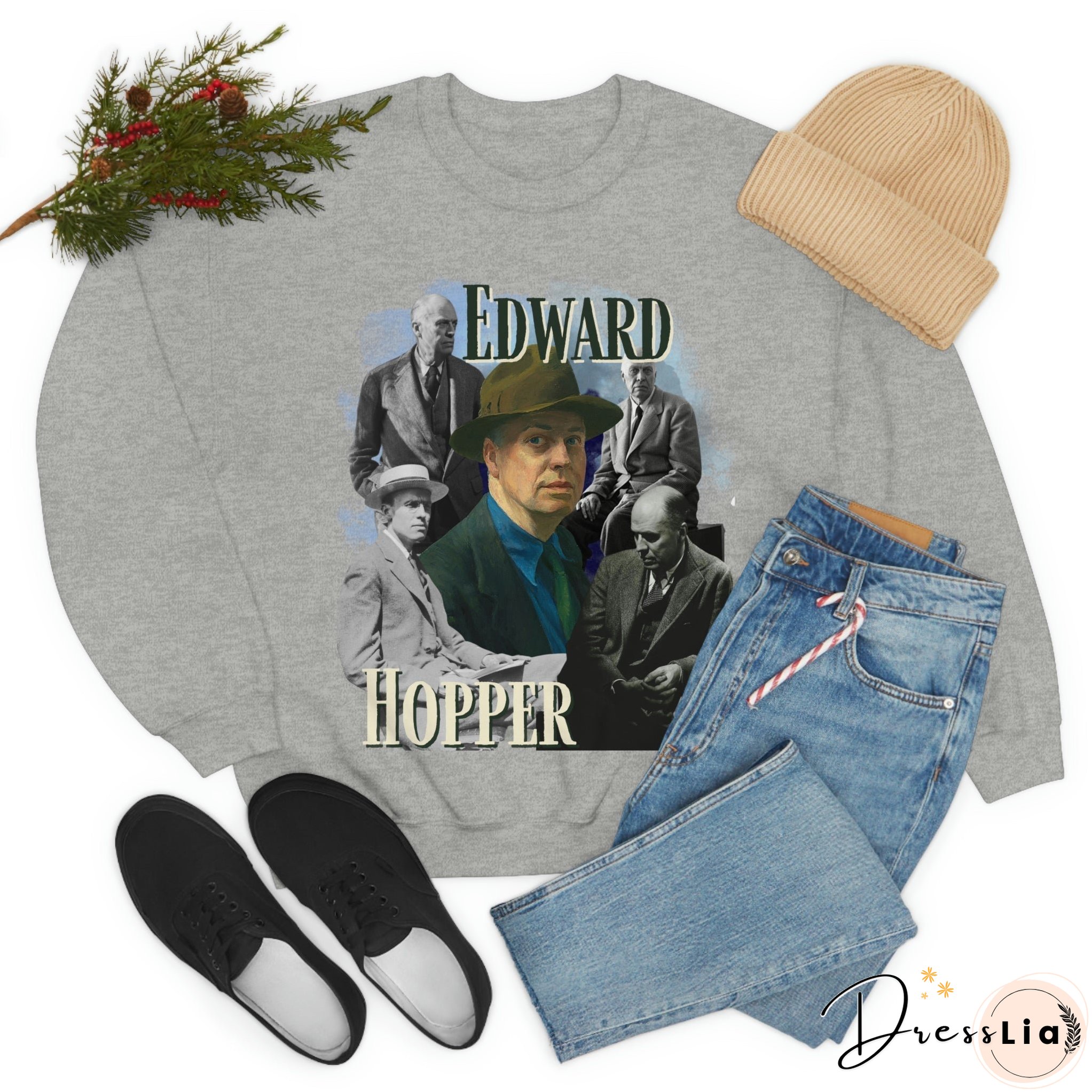 Edward Hopper Sweatshirt, Y2K Style Bootleg Famous American Realist Artist Fan Retro Pullover Crewneck, Artist Gift