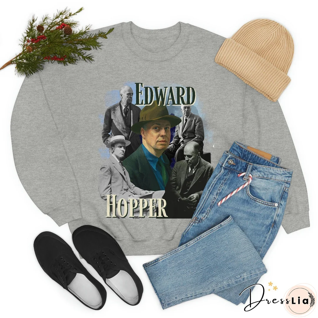 Edward Hopper Sweatshirt, Y2K Style Bootleg Famous American Realist Artist Fan Retro Pullover Crewneck, Artist Gift