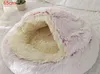 2 In 1 Dog And Cat Bed Pet Winter Bed Round Plush Warm Bed House Soft Long Plush Pets Bed Pet Products