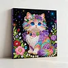 Cat Art Diamond Painting Kit for Adults Home Decor 25x25cm With Frame