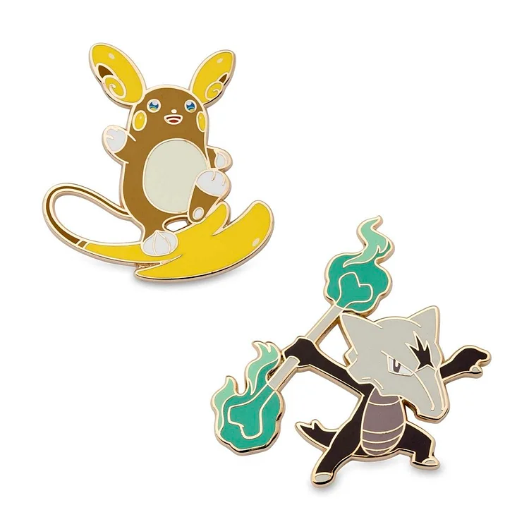 Alolan Raichu & Alolan Marowak Pokémon Pins (2-Pack)