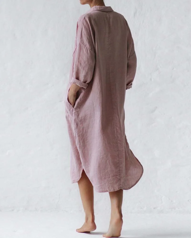 Shirt Dress In Dusty Pink