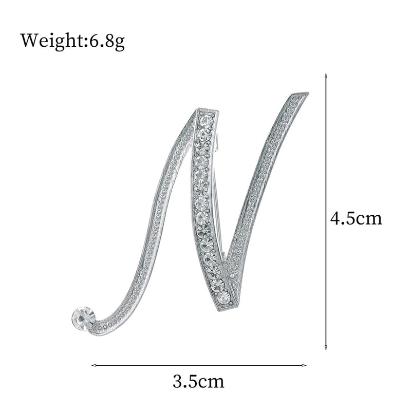 Minimalist Pin Letter Zinc Alloy Plating Inlay Rhinestones Unisex Brooches
