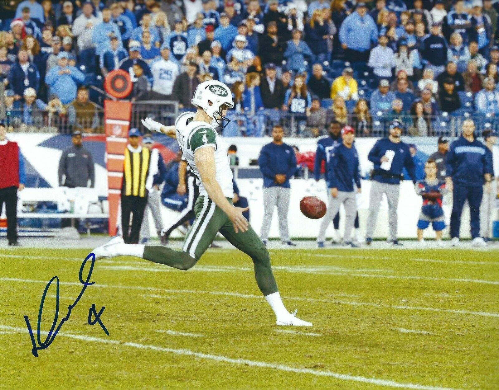 Signed 8x10 LAC EDWARDS New York Jets Autographed Photo Poster painting w/COA