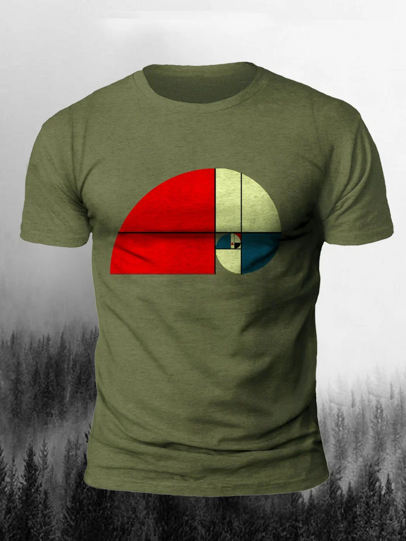 Men's Colorful Fibonacci Short-Sleeved Shirt in  mildstyles