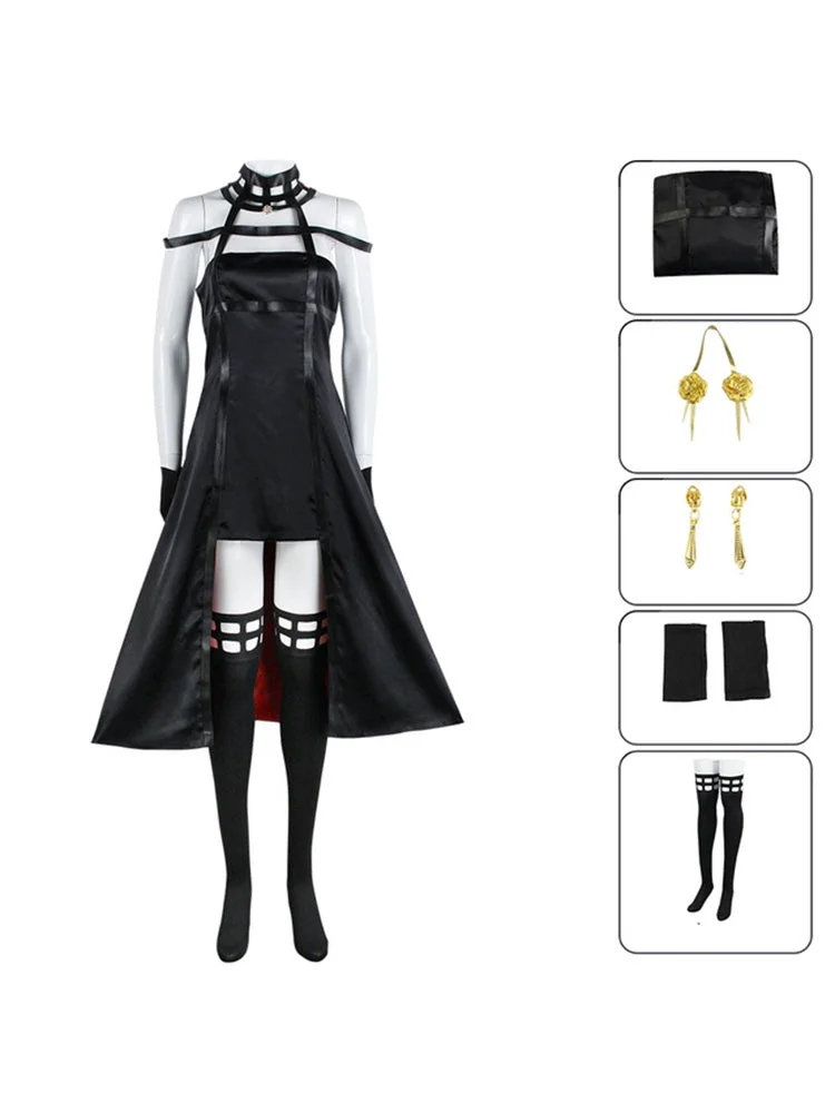 Spy X Family Cosplay Costume Yor Forger Dress Loid Forger Outfit Full Set-elleschic
