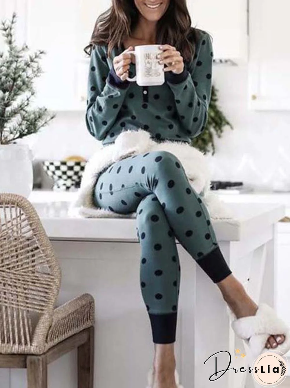 Polka Dots Casual Two Piece Sets