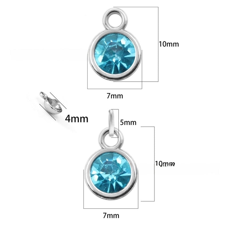 Diamond-encrusted Twelve Birthstone Colored Glass Pendant Necklace Jewelry DIY Pet Alloy Accessories Jewelry