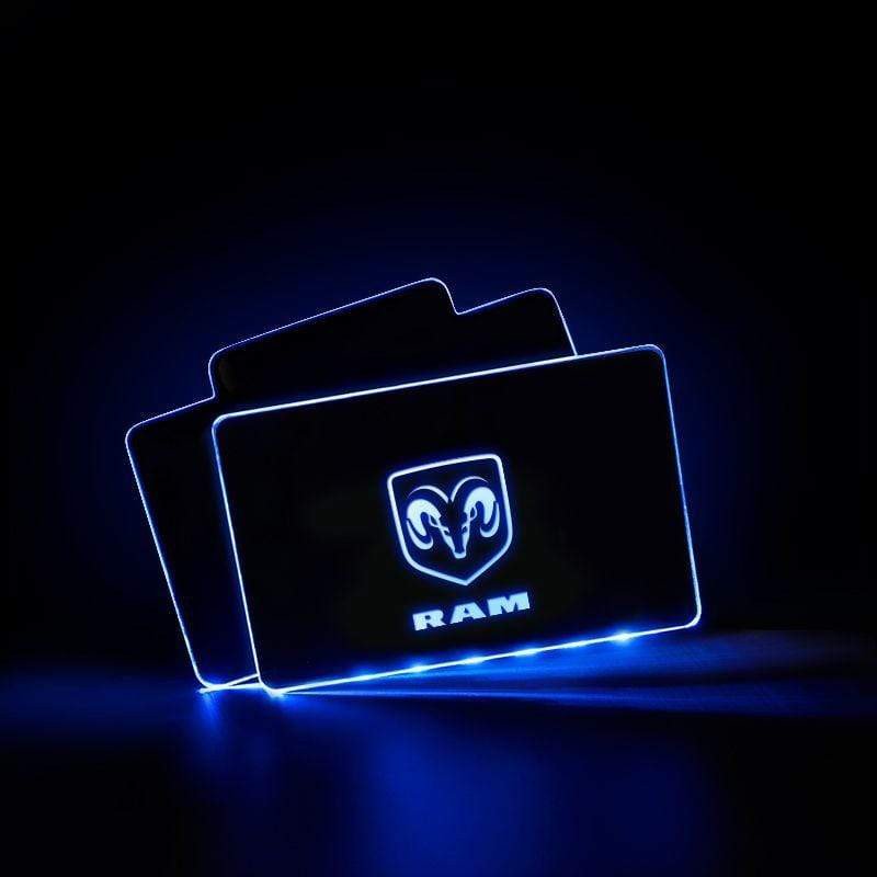 Dodge RAM Acrylic LED Car Floor Mat For Dodge RAM Atmosphere Light With RF Remote Control Car Interior Light Decoration voiturehub dxncar