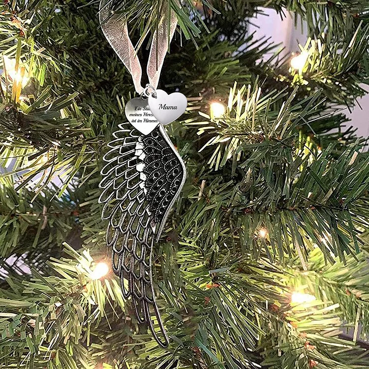 Gedenken Engelsflügel Weihnachten Anhänger Ornament-Ein Stück meines Herzens ist im Himmel-Weihnachtsgeschenk Erinnerungsgeschenk