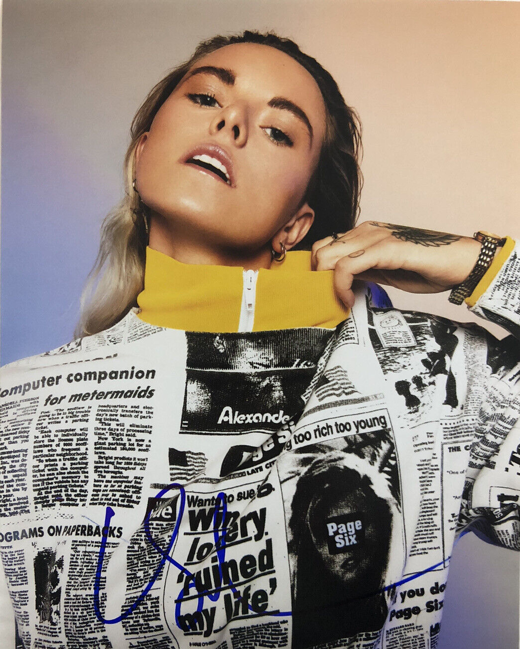 LAUREN SANDERSON HAND SIGNED 8x10 Photo Poster painting AUTOGRAPHED HOT SINGER AUTHENTIC RARE