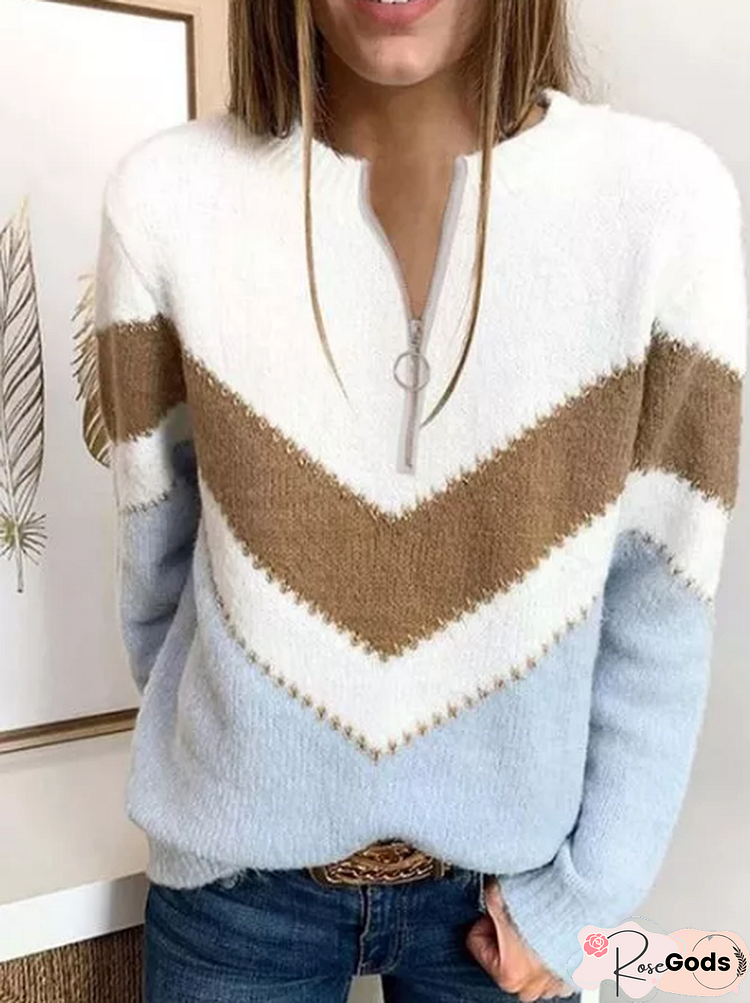 Casual V Neck Cotton Sweater