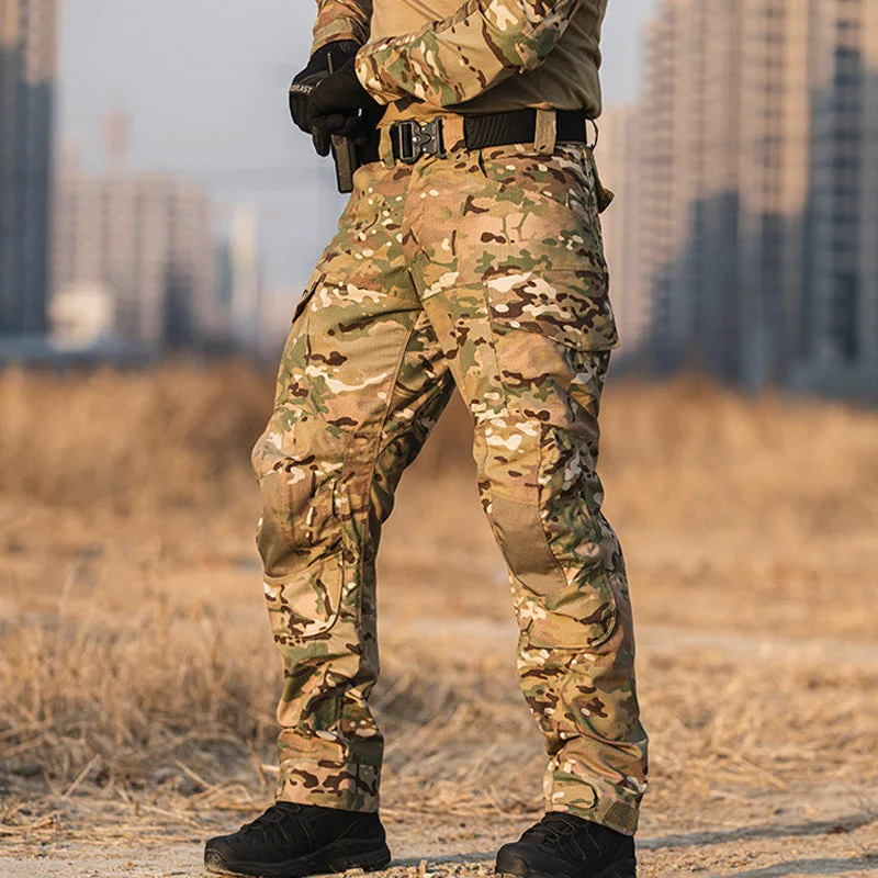 Men's Assault Military Pants Rip-stop Tactical Pants With Knee Pad