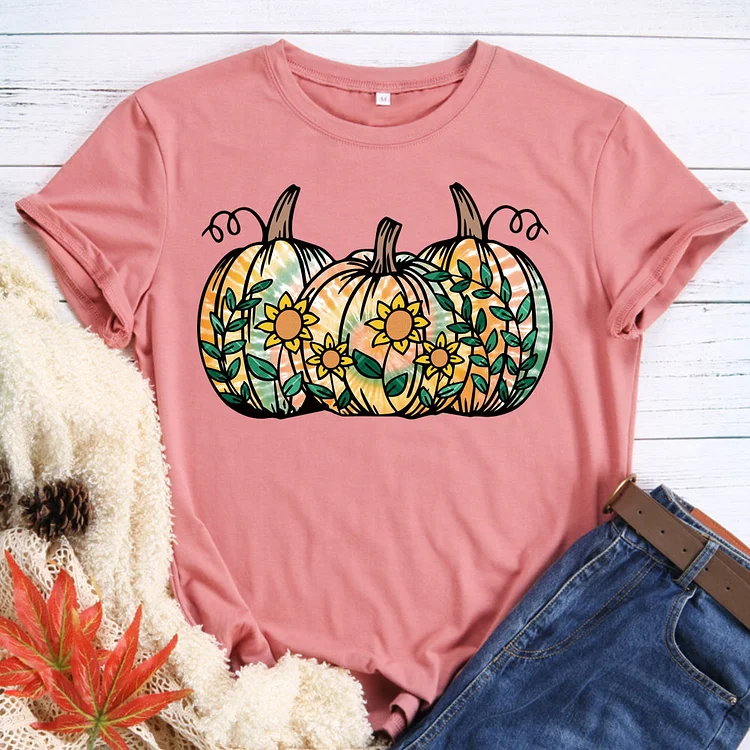 Sunflower Pumpkin T-Shirt Tee -598316