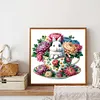 Kaninchen und G&auml;nsebl&uuml;mchen - Rundbohrer Diamantmalerei - 40*40cm