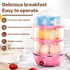110V/220V Electric Egg Boiler 3-Layer Automatic Corn Steamer Rapid Heat Poacher