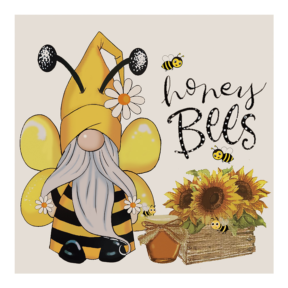 

30*30CM - Round Drill Diamond Painting - Gnome Bee, 501 Original