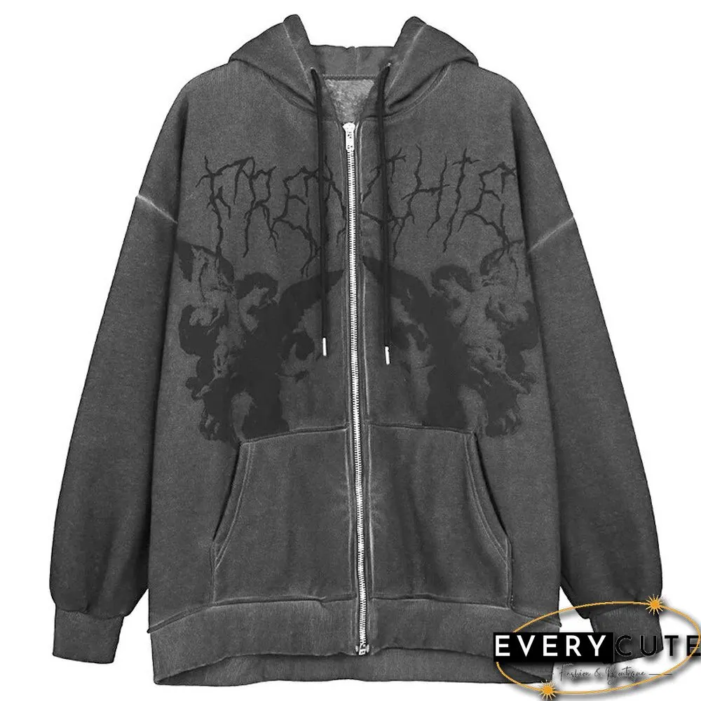 Autumn & Winter New Fashion Brand Camouflage Shark Head Couple Loose Hooded Coat Sweater