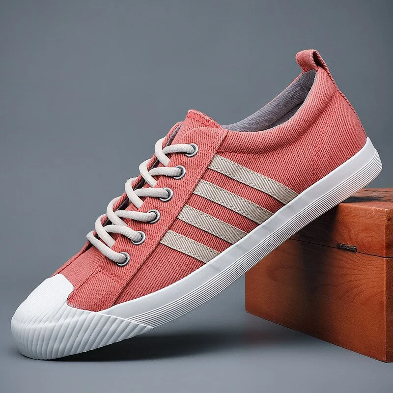 YITU New Men's Canvas Shoes Summer Lazy Men's Vulcanize Shoes Designer Sneakers Spring/Autumn Men Slip-On Buckle Loafer Shoes