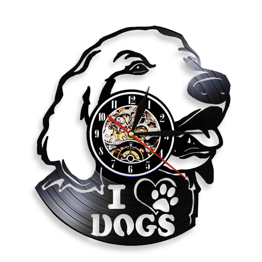 

I Love Dogs Labrador Portrait - Vinyl Record Wall Clock - Without LED, 501 Original