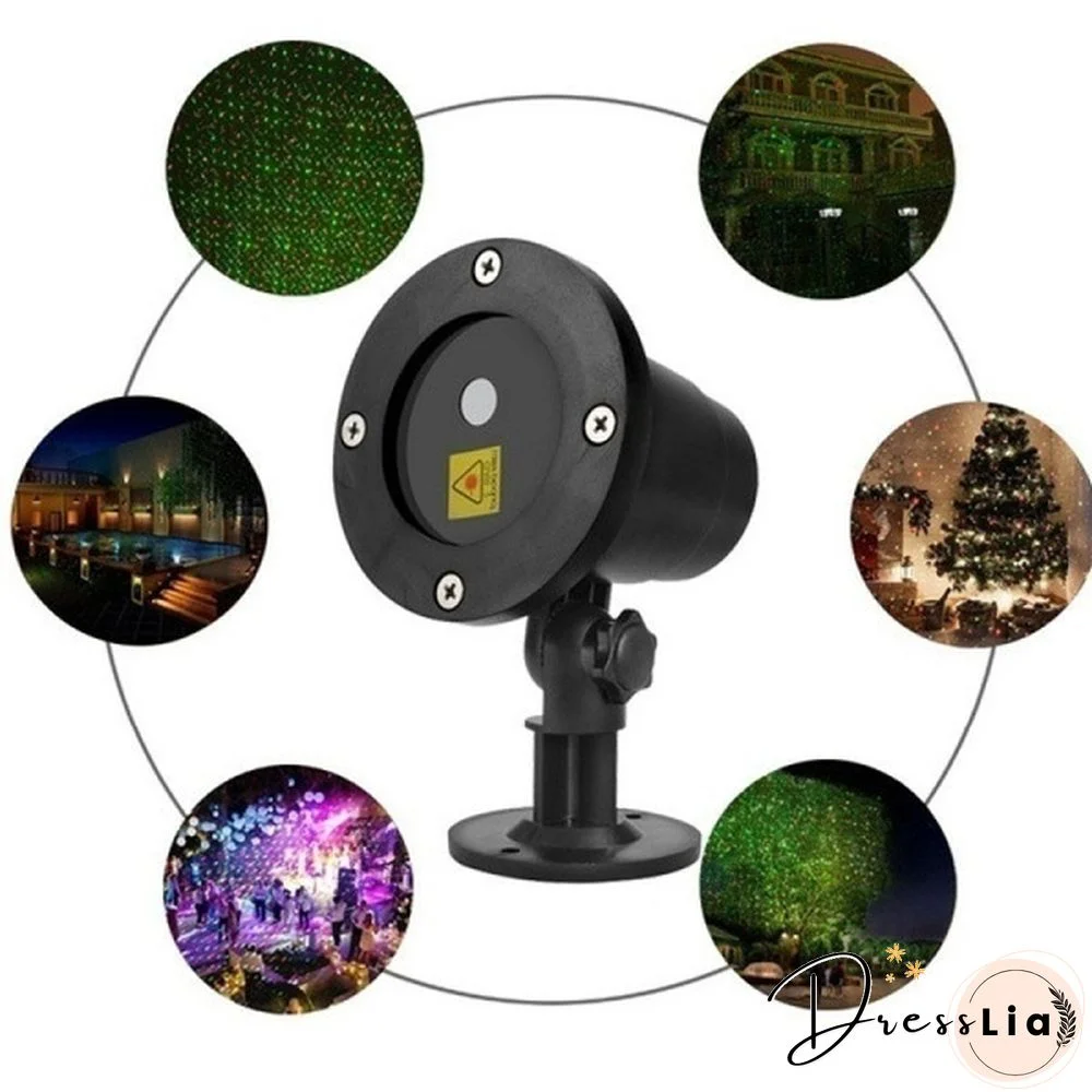 Outdoor Indoor Waterproof Green & Red Laser Projector Light for Party Landscape Garden Halloween Christmas Decoration Gift US/EU/UK/AU Plug
