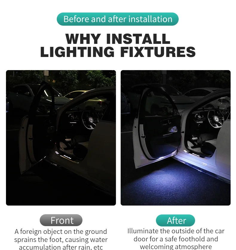 Car door LED door opening light