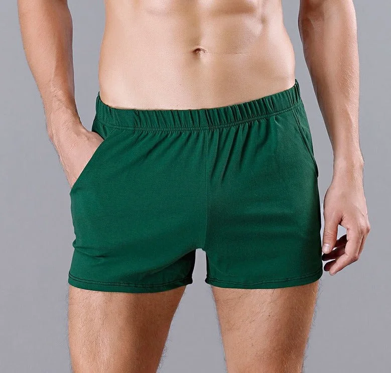 Aonga Men Underwear Boxers Shorts Summer Mutande Cotton Soft Printed Loose Short  Home Underpants Men's Sleep Bottoms Pant aonga