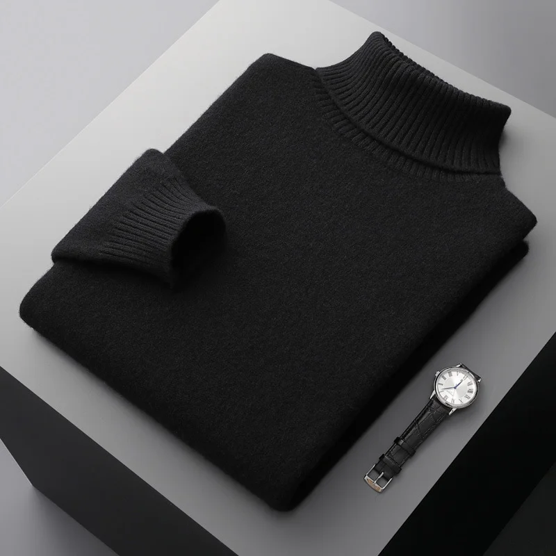 Experience Classic Wool Elegance with Our 100% Wool Turtleneck Sweater