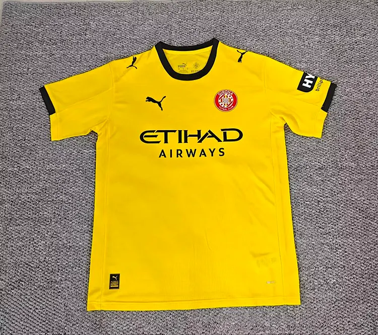 2025-26 Girona Away Yellow Football Jersey (Thai Quality)