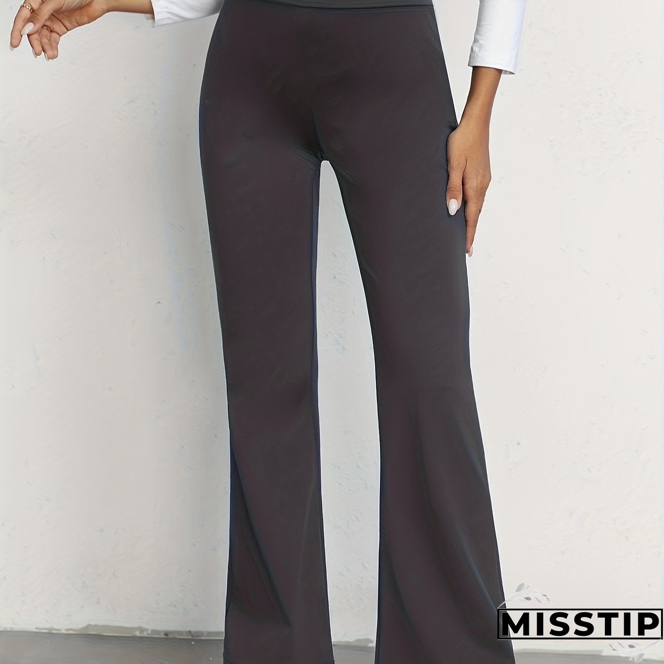 Women's Casual Pant High Waisted Flare Pant Workout Solid Pant