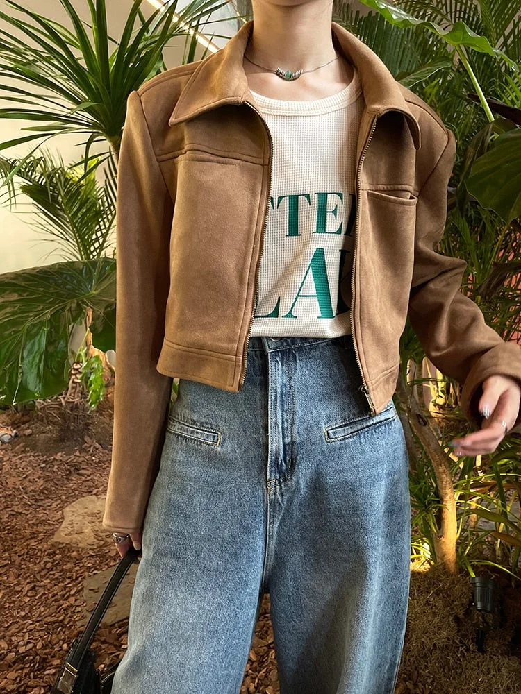 Suede Jacket Women's spring and autumn fashion versatile Korean chic 2021 early autumn new women's jacket