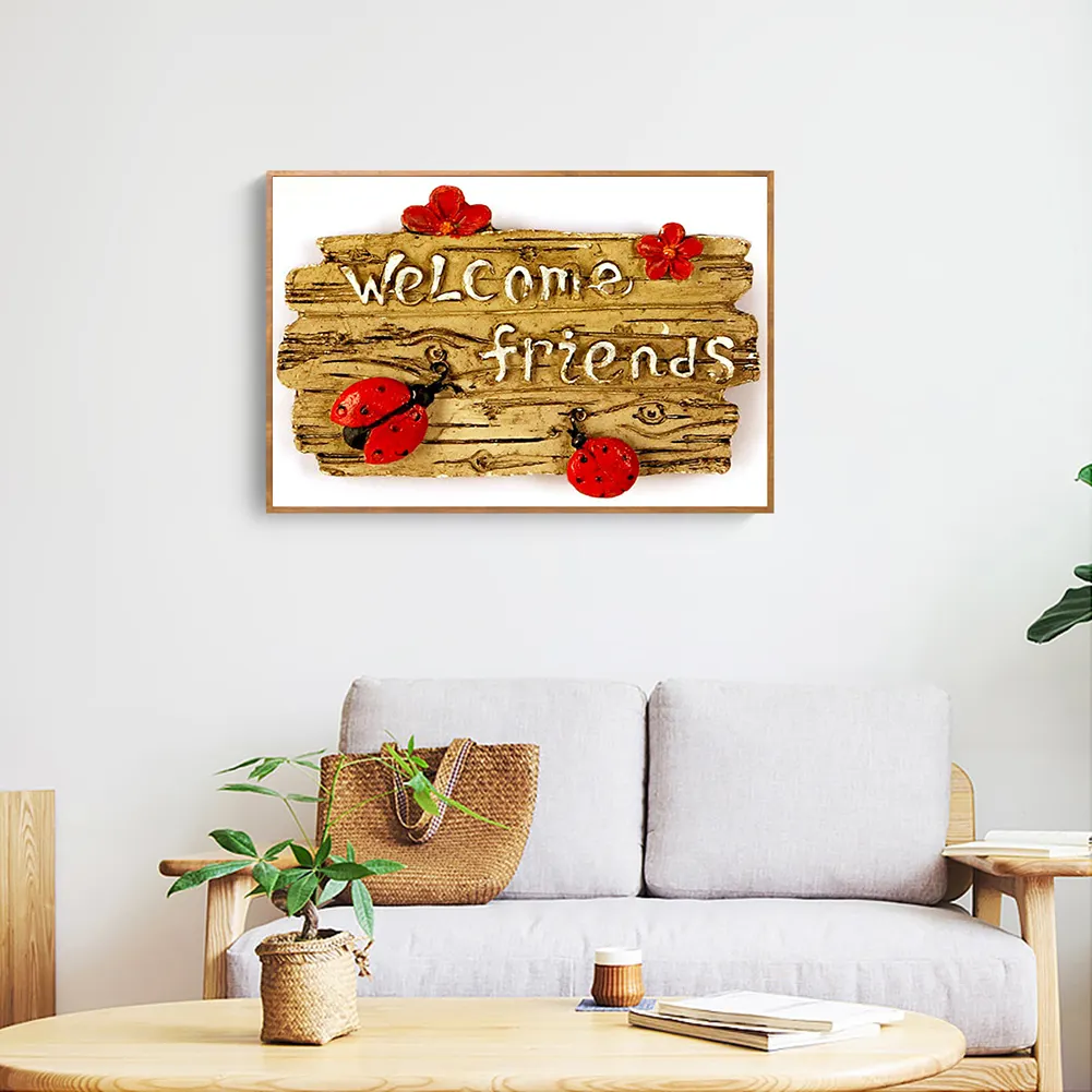 Welcome Friends- Full Round Diamond Painting