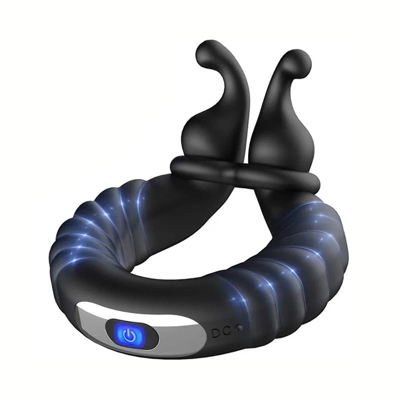 VAVDON Couple Flirting Sex Toys - Male Lock Essence Ring USB Charging Vibration Massage Lock Essence Ring - SJH-25